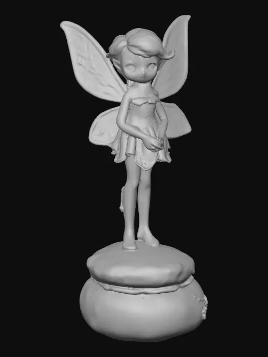 3D model for a flirty sweet playful violet eyed, redhead, snowdrop  fairy with thick dark lashes, freckles, and porcelain filigree wings in a mystical environment, surrounded by snowdrop florals. The figure is, rendered with intricate details and poised on a round rocky base. suitable for 3d printing.
