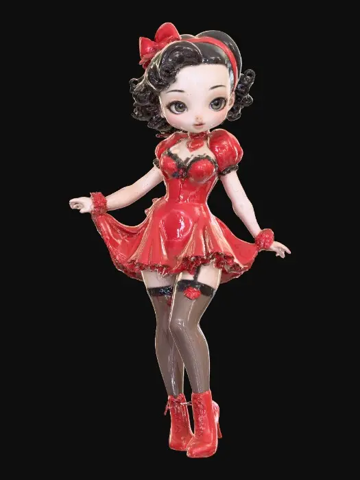 3D model for Glamorous Retro Doll