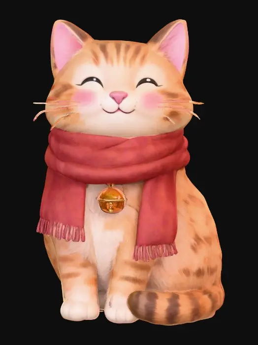 3D model for Cozy Feline with Scarf