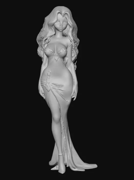 3D model for Sultry Goldilocks" a glamorous reimagining of the classic fairy tale character. This aesthetic often blends the traditional yellow and blue color palette with modern elements like bold makeup, elaborate blonde styling, or high-fashion photography