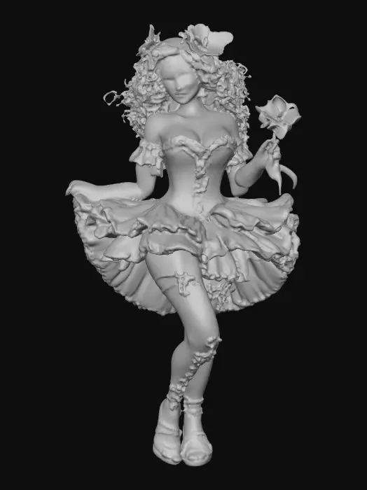 3D model for Teal Bloom Ballgown