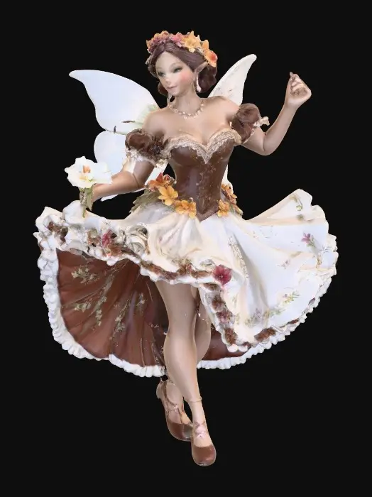 3D model for Cocoa and Cream Fairy in a Floral Ballgown