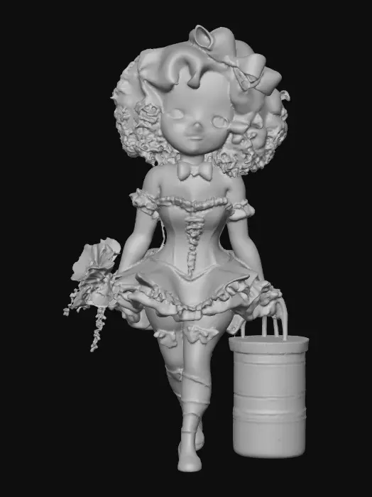 3D model for Blue-Bowed Belle with Orange Curls
