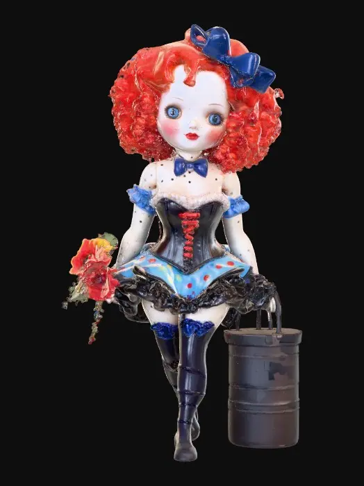 3D model for Blue-Bowed Belle with Orange Curls