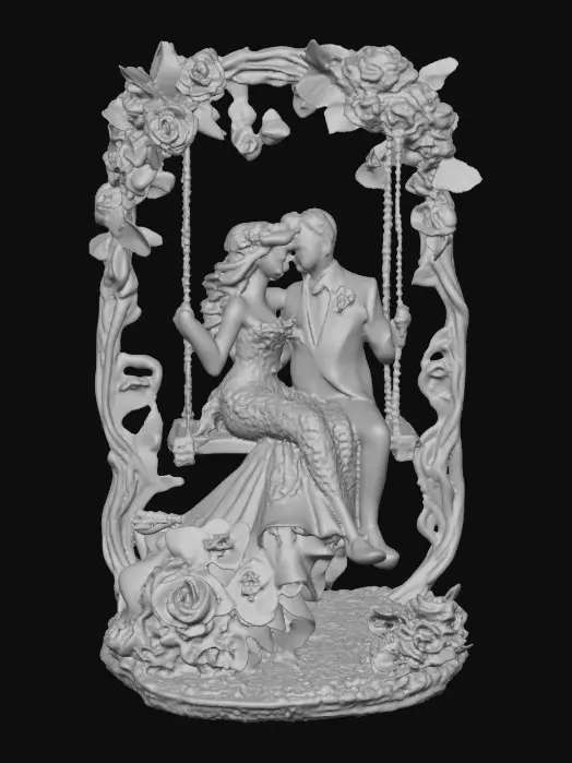 3D model for Ivory Vows on a Floral Swing