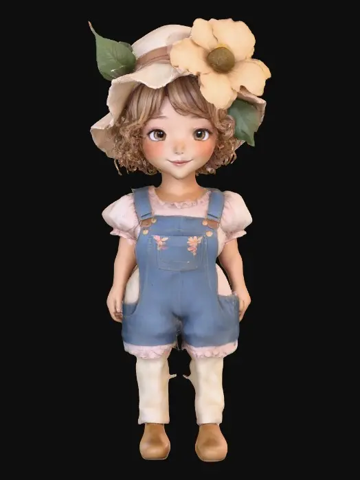 3D model for Sunflower Hat Portrait