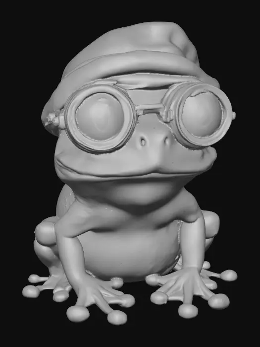 3D model for Steampunk Frog with Goggles