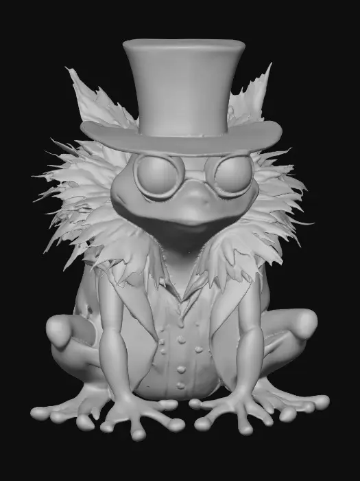 3D model for Dapper Frog in a Rainbow Top Hat