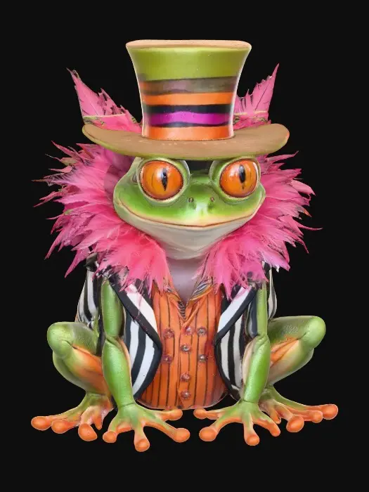 3D model for Dapper Frog in a Rainbow Top Hat