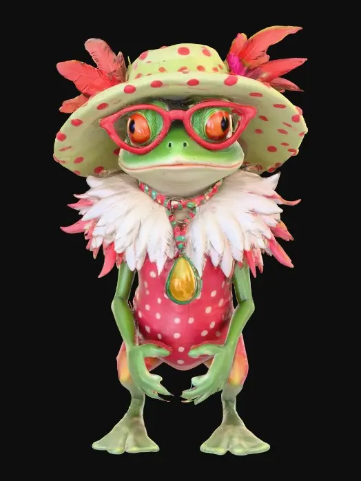 3D model for Frog in a Polka-Dot Hat