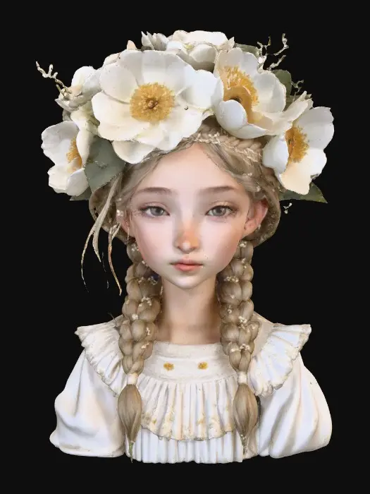 3D model for Floral Crown Portrait