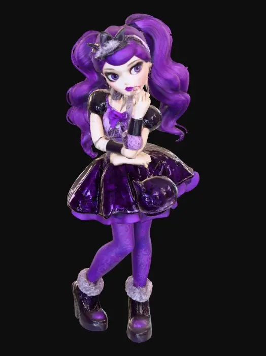 3D model for Purple Cat Princess
