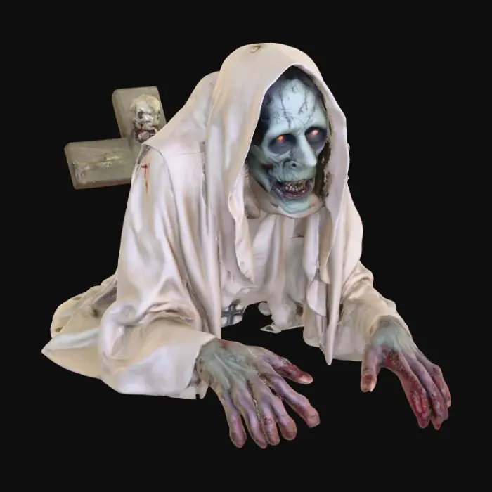 3D model for Create a creepy zombie crawling out of the grave with a cross, #Halloween2025#
