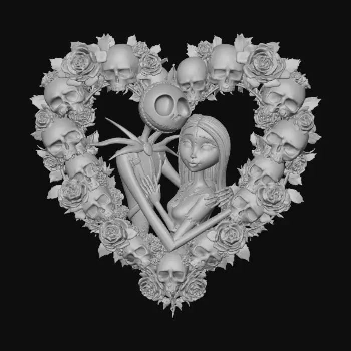 3D model for Eternal Love, #Halloween2025# jack sally skulls heart love couples