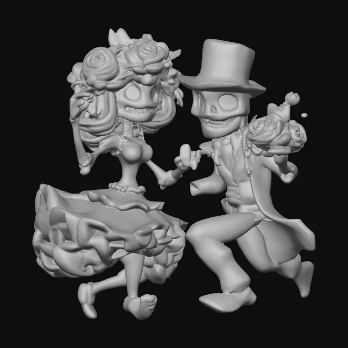 3D model for Skeleton Wedding Dance, #Halloween2025# creepy fun couples