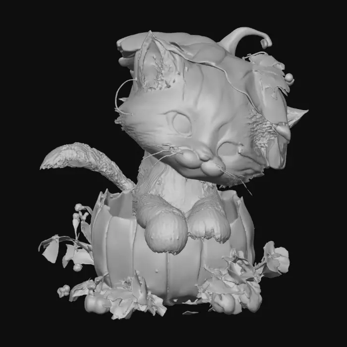 3D model for Pumpkin Kitten Delight, #Halloween2025#