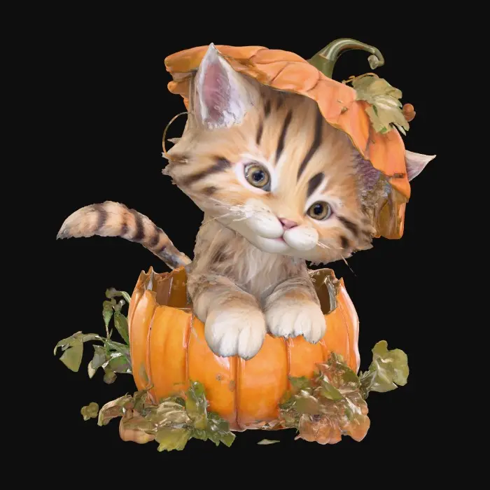 3D model for Pumpkin Kitten Delight, #Halloween2025#