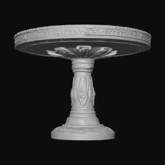 3D model for Ornamental, round , Pedestal,  gold, white, concrete, Table, Rocco #Thanksgiving#