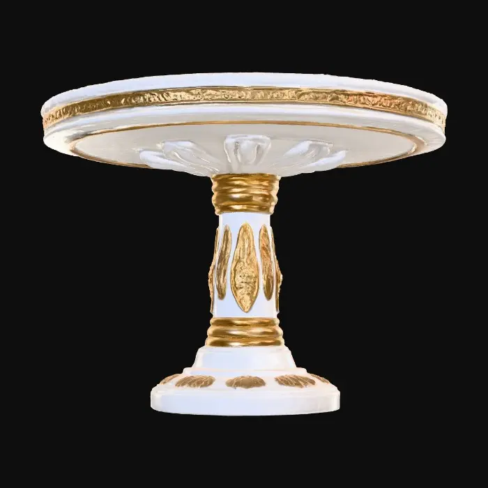 3D model for Ornamental, round , Pedestal,  gold, white, concrete, Table, Rocco #Thanksgiving#
