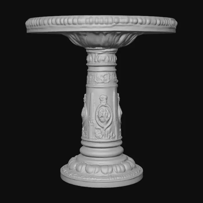 3D model for Ornamental, round , Pedestal,  gold, white, concrete, Table, Rocco #Thanksgiving#