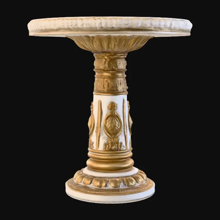 3D model for Ornamental, round , Pedestal,  gold, white, concrete, Table, Rocco #Thanksgiving#