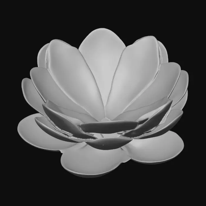 3D model for Short cupped flower petal shaped base, single layered, pretty delicate colors