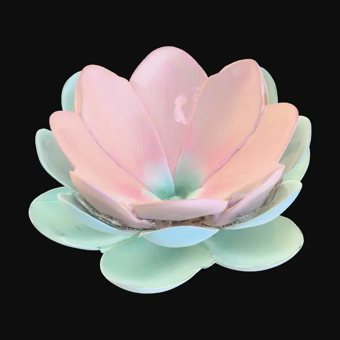 3D model for Short cupped flower petal shaped base, single layered, pretty delicate colors