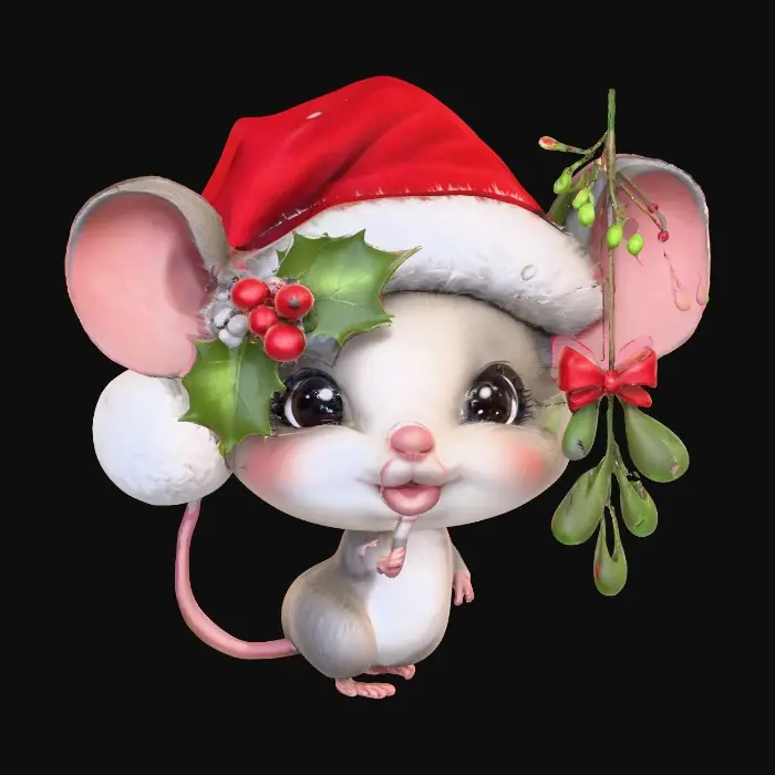 3D model for Festive Mouse Kiss, #Christmas2025#