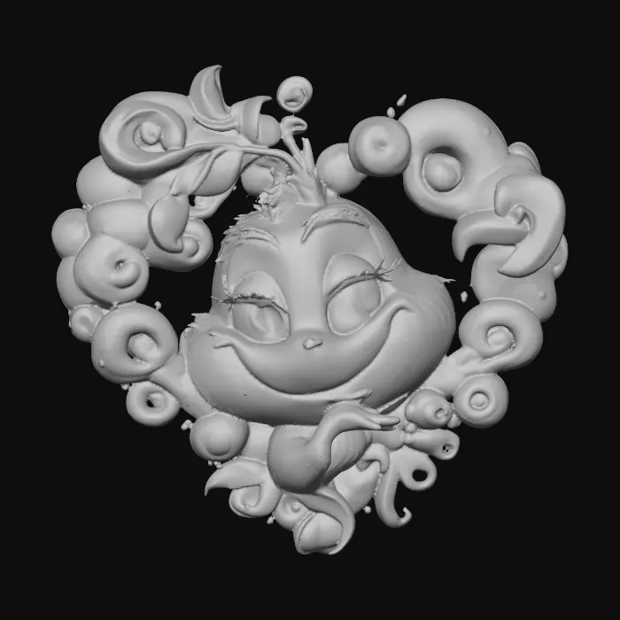 3D model for Whimsical Green Heart, #Christmas2025#