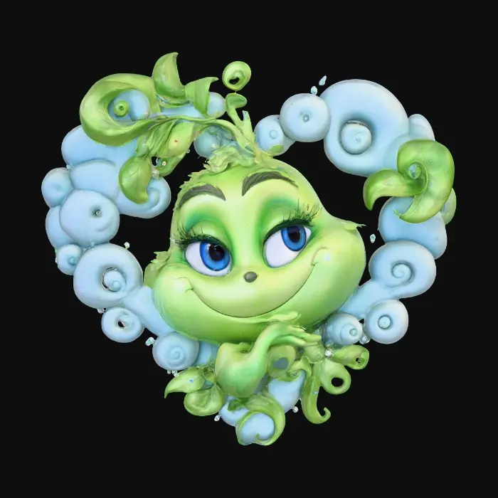 3D model for Whimsical Green Heart, #Christmas2025#
