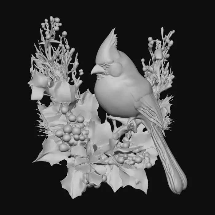 3D model for Cardinal's Holiday Perch