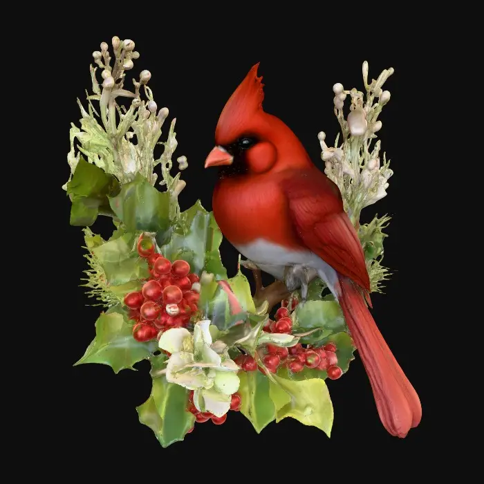 3D model for Cardinal's Holiday Perch