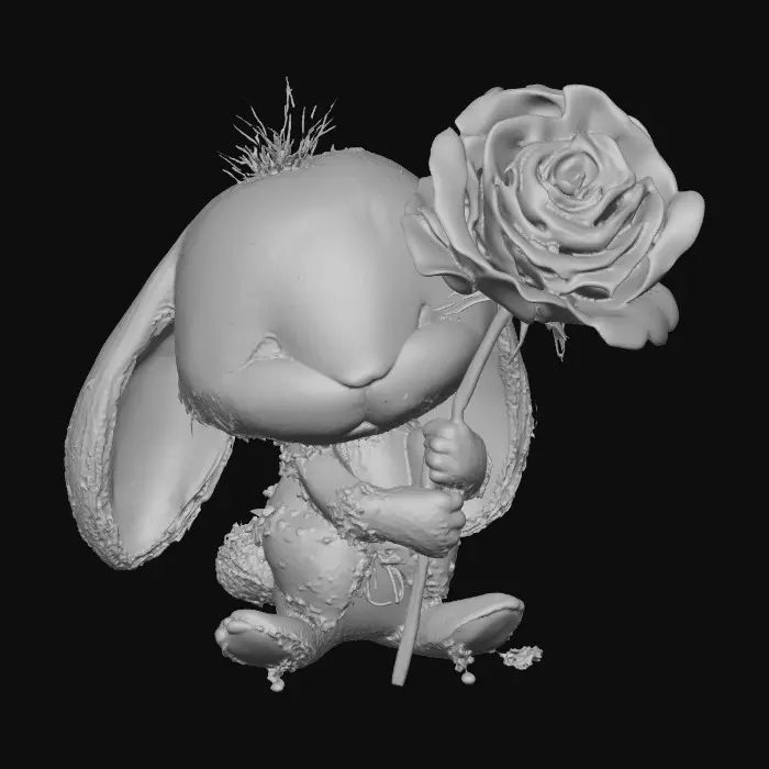 3D model for Blushing Bunny with Rose