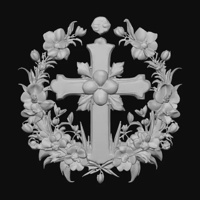 3D model for Floral Blue Cross