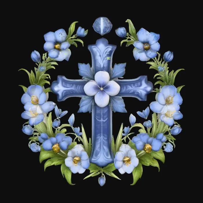 3D model for Floral Blue Cross