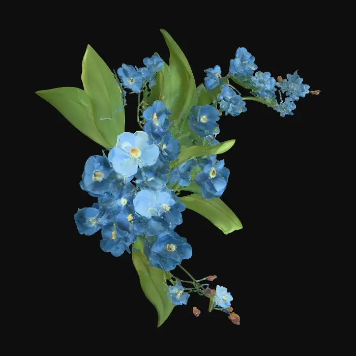 3D model for Blue Blossoms Cascade