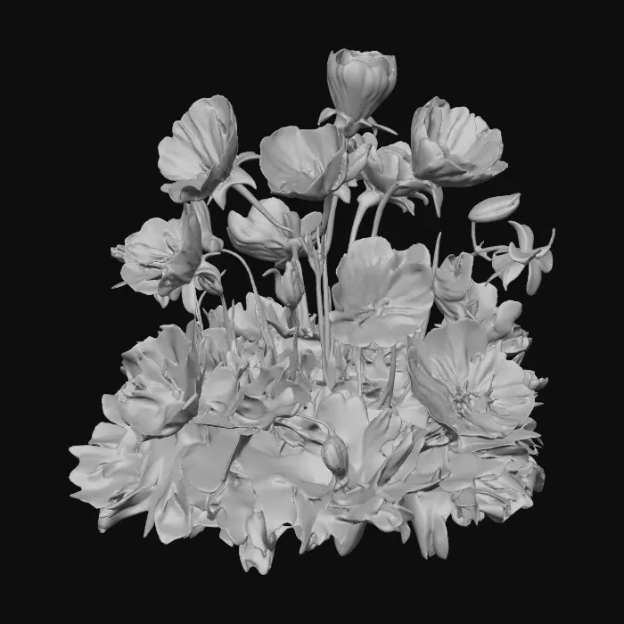 3D model for Vibrant Pink Blooms