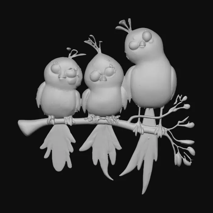 3D model for Three Feathered Friends