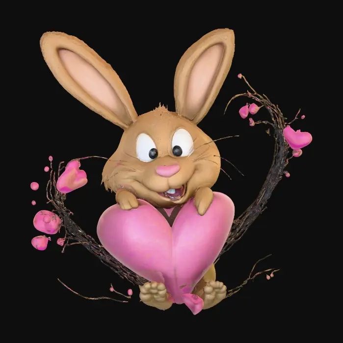 3D model for Heart Bunny Bliss