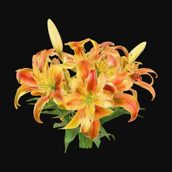 3D model for Bouquet of beautiful colorful tiger lilies suitable for 3d printing model