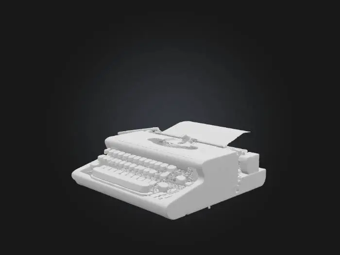 3D model for Vintage Typewriter on Desk