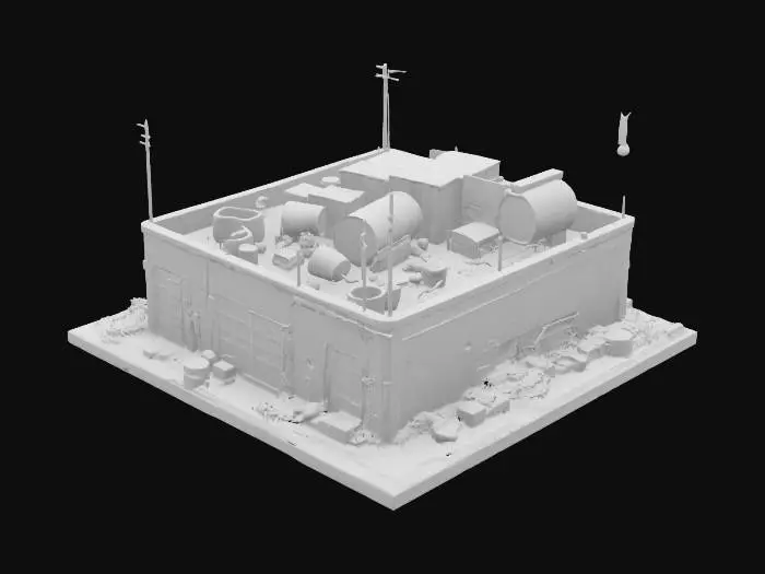 3D model for Industrial Depot full of junk