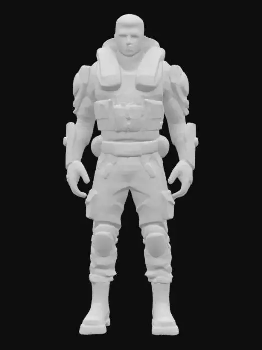 3D model for halo male cyber , arms around body or on hips or resting on torso, dressed in steampunk style jumpsuit, various devices with alarms attached to body, devices slightly glowing, pensive stance, long or short but groomed hair, extremely detailed, high sharp resolution texture, hyperrealistic, epic stance , halo armor