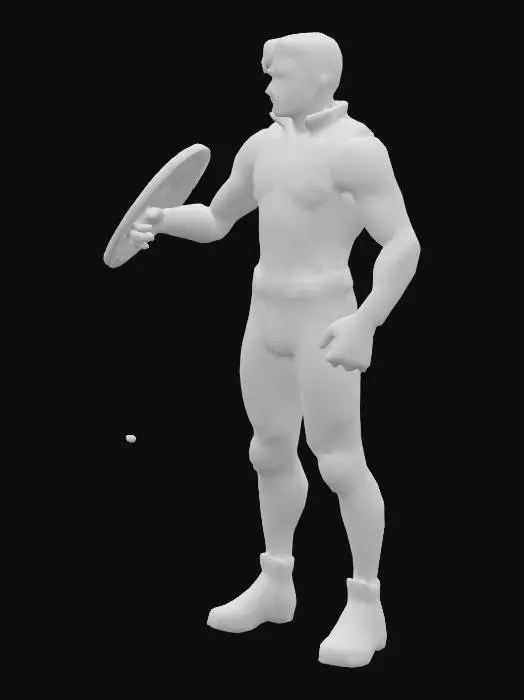 3D model for Blonde Chris Evans, Athletic Body, grey futuristic suit, black pants, black boots, round futuristic grey shield, 5'9'' height, game ready 3d model, detailed