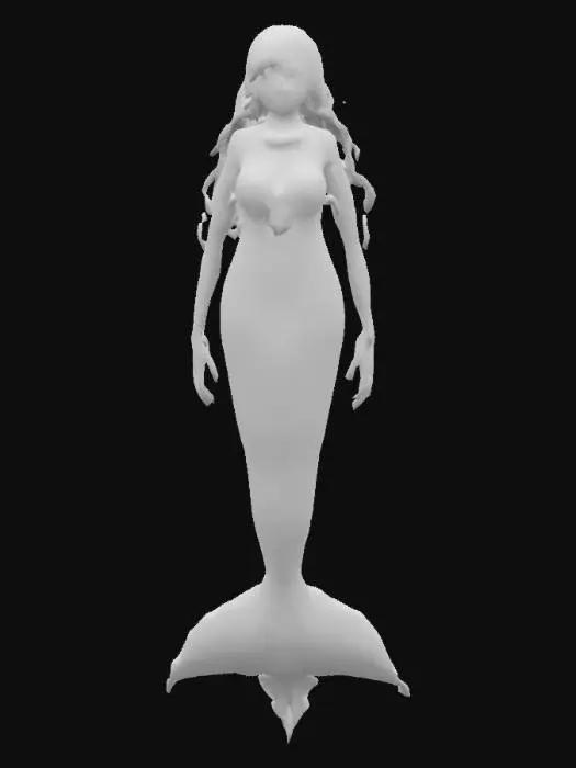 3D model for  20-year-old mermaid, 5'8'' height, game ready 3d model, detailed