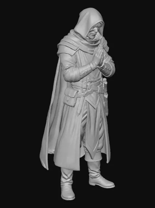 3D model for Monk in Red Robes