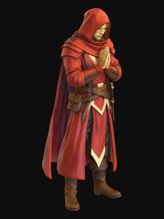3D model for Monk in Red Robes