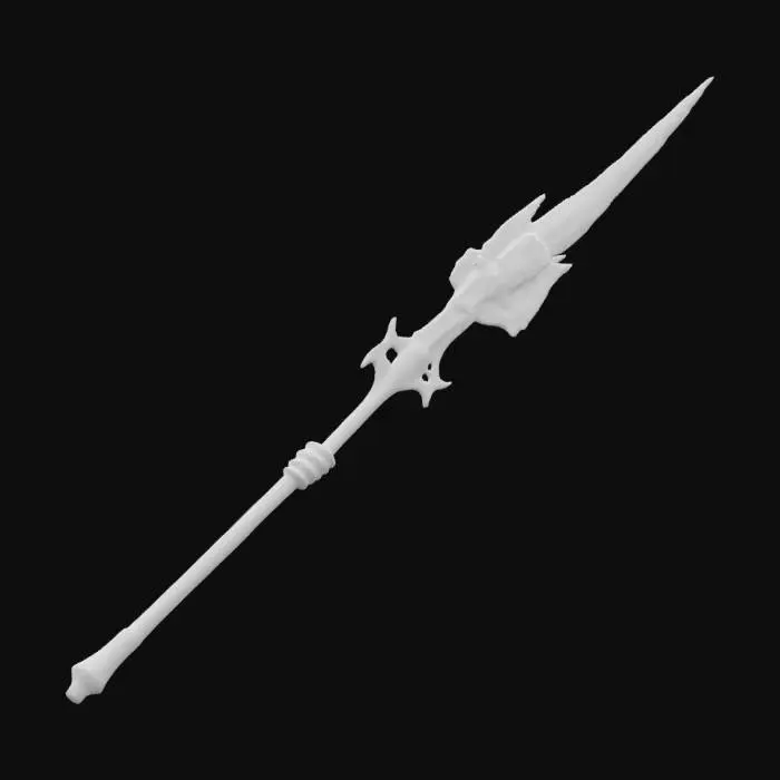 3D model for Atlantean Spears made of luminosi corals. Highly stylized. Deeply carved detail. Highly detailed. Well-lit.   Dungeons & Dragons.