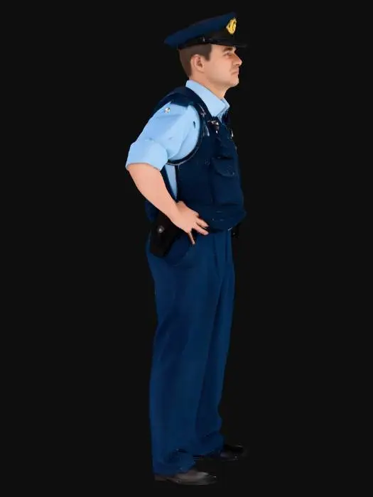 3D model for Officer in Blue Uniform