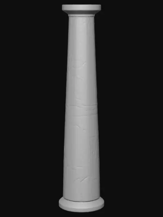 3D model for ancient mysterious simple pillar column, like ancient Greek, but this is from a future civilization taken over by Artificial Intelligence, do not write symbols, post-apocalyptic